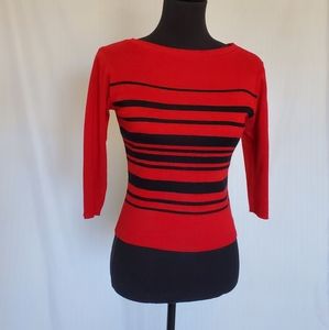 Medium Red/Black Spoiled Girl Boatneck Sweater